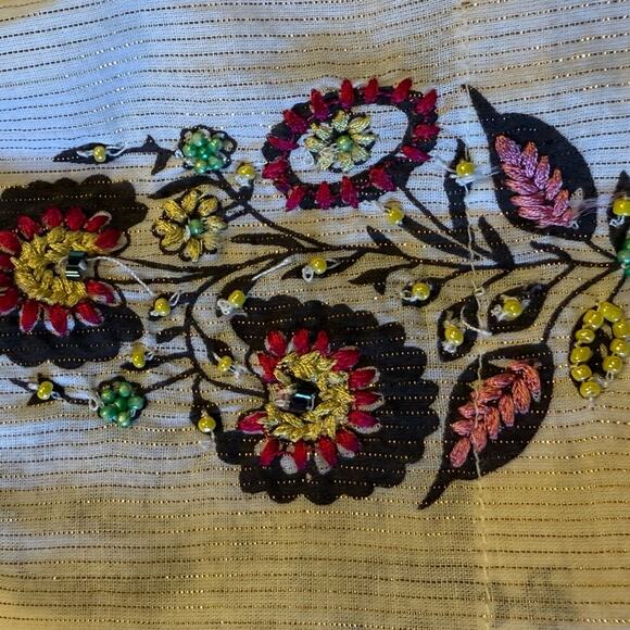 Sundance Floral Embroidered Boho Top Beaded and Lurex Thread Womens Small - Picture 10 of 10
